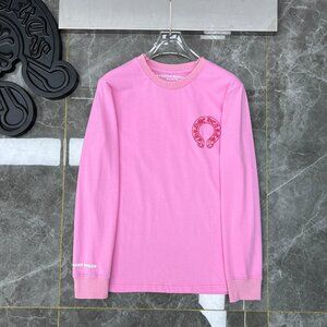 Chrome Hearts Pink Cross Logo Long Sleeve Tee